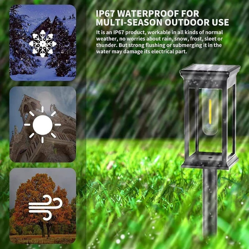 klarako Outdoor Solar Lights for Yard, Solar Outdoor Pathway Lights 2 Pack Modern Style Solar Landscape Light for Yard, Solar Walkway Driveway Lights, IP65 Waterproof, Super Brightness - Image 5