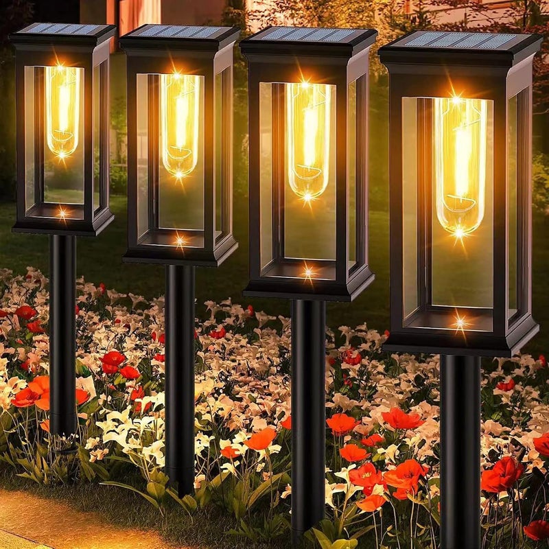 klarako Outdoor Solar Lights for Yard, Solar Outdoor Pathway Lights 2 Pack Modern Style Solar Landscape Light for Yard, Solar Walkway Driveway Lights, IP65 Waterproof, Super Brightness - Image 1