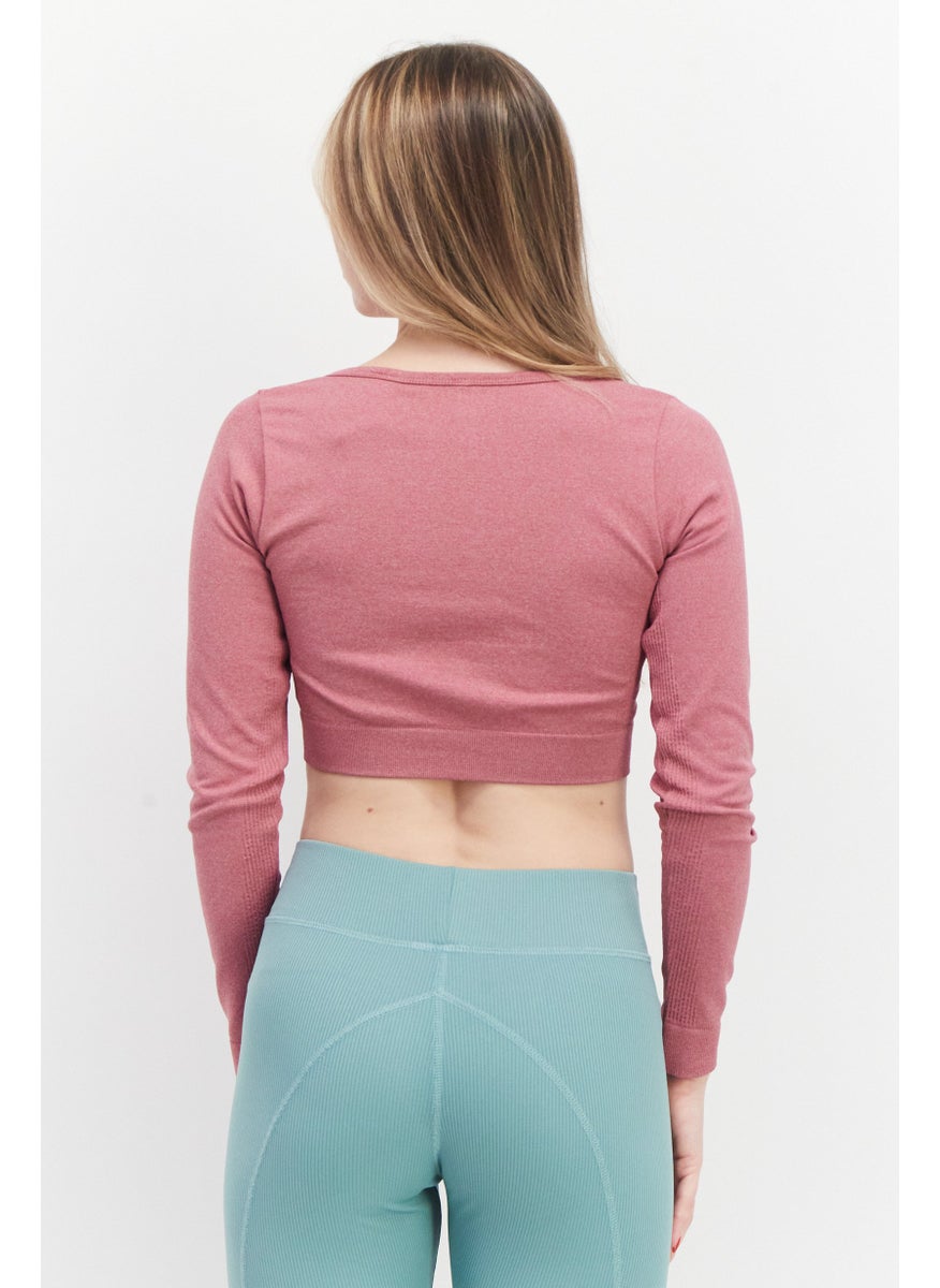 NEW LOOK Women Sportswear Fit Long Sleeves Training Top, Red  - Image 4