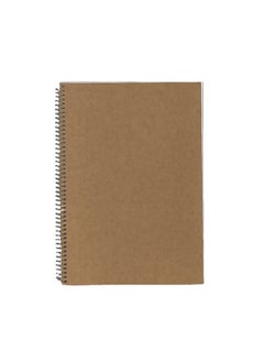 PARTNER 1-Piece A5 Size Spiral Binded Ruled Notebook 100 Sheets Kraft Brown Cover White Sheets  - Image 3
