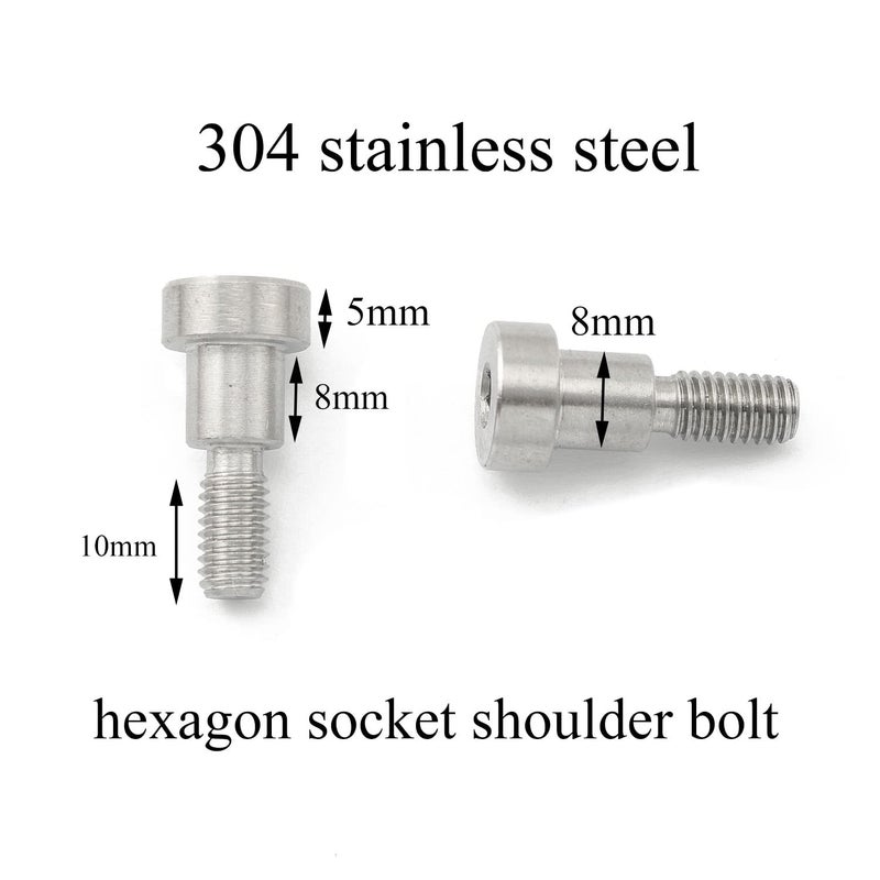 Pro Bamboo Kitchen 4pcs 304 Stainless Steel Hex Socket Shoulder Bolt 8mm Shoulder M6 Thread for Injection Molding Accessories - Image 3