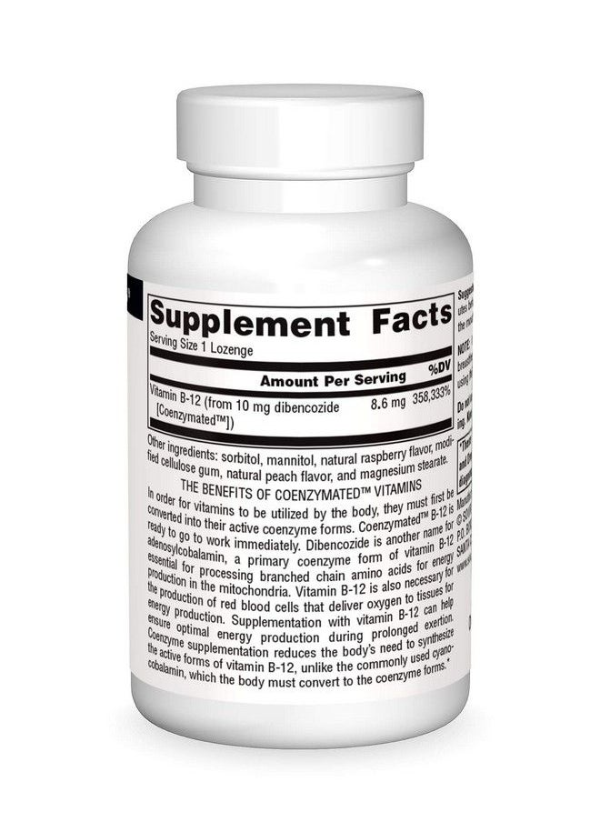 Source Naturals - Dibencozide Coenzymated B 12 Athletic Series Quick Dissolving Dietary Supplement 60 Lozenges - Image 1