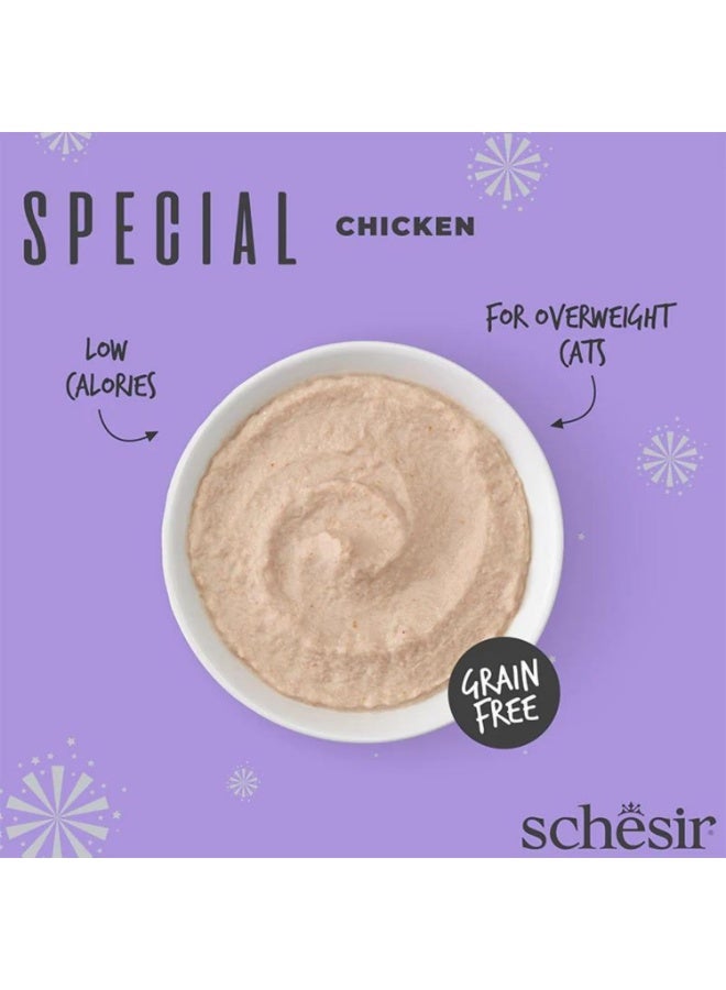 Schesir Special Mousse Light Chicken Low-Calorie Grain-Free Complete Cat Food with Natural Ingredients 70g - Image 3
