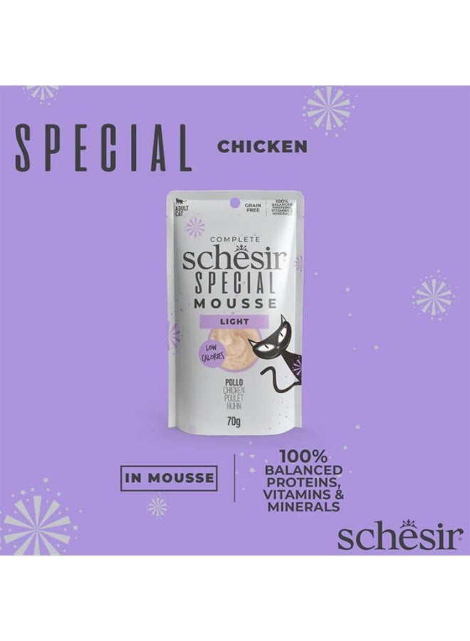 Schesir Special Mousse Light Chicken Low-Calorie Grain-Free Complete Cat Food with Natural Ingredients 70g - Image 4