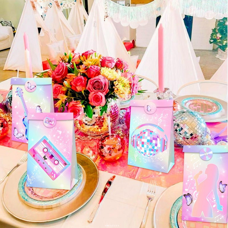 Roaring Good Time Dreamy Singer Popcorn Box Singer Theme Party Favor Bags Singer Theme Birthday Party Supplies Bags Candy Treat Bag for Birthday Wedding Bridal Shower - Image 2