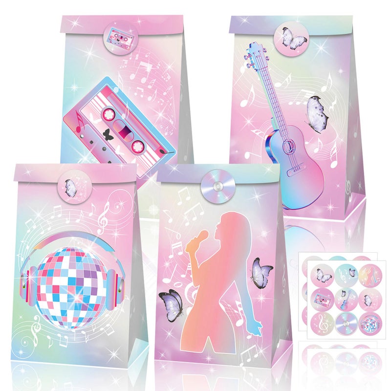 Roaring Good Time Dreamy Singer Popcorn Box Singer Theme Party Favor Bags Singer Theme Birthday Party Supplies Bags Candy Treat Bag for Birthday Wedding Bridal Shower - Image 1