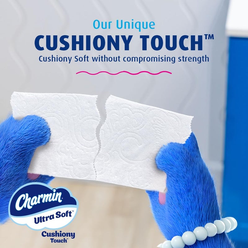 Charmin Toilet Paper Ultra Soft Cushiony Touch, 18 Family Mega Rolls = 90 Regular Rolls - Image 3