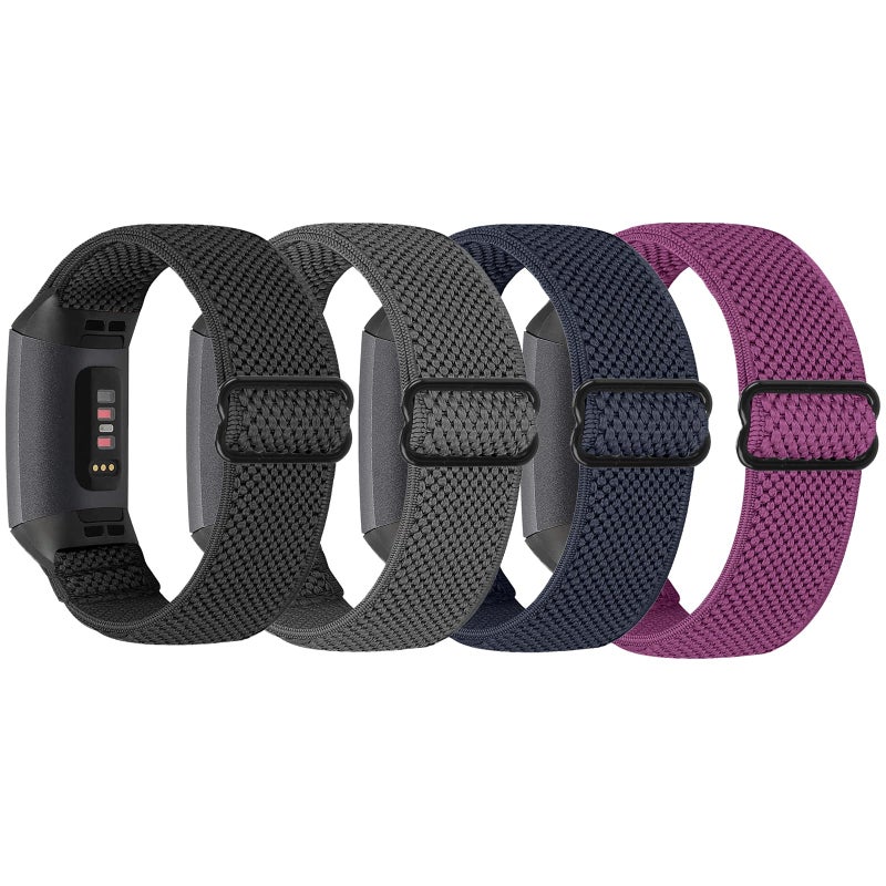 Vodtian Elastic Nylon Watch Band Compatible with Fitbit Charge 4 /Fitbit Charge 3 /SE, Adjustable Braided Solo Loop Sport Straps Replacement Wristband for Women Men - Image 1
