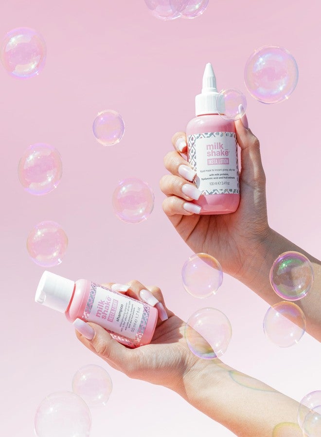 ميلك شيك إنستا لوشن | قناع سائل يُشطف لترطيب ولمعان فوريين | مع مستخلصات الفاكهة وبروتينات الحليب وحمض الهيالورونيك لشعر ناعم ولامع كالزجاج | مناسب لجميع أنواع الشعر | 16.9 أونصة سائلة - Image 3