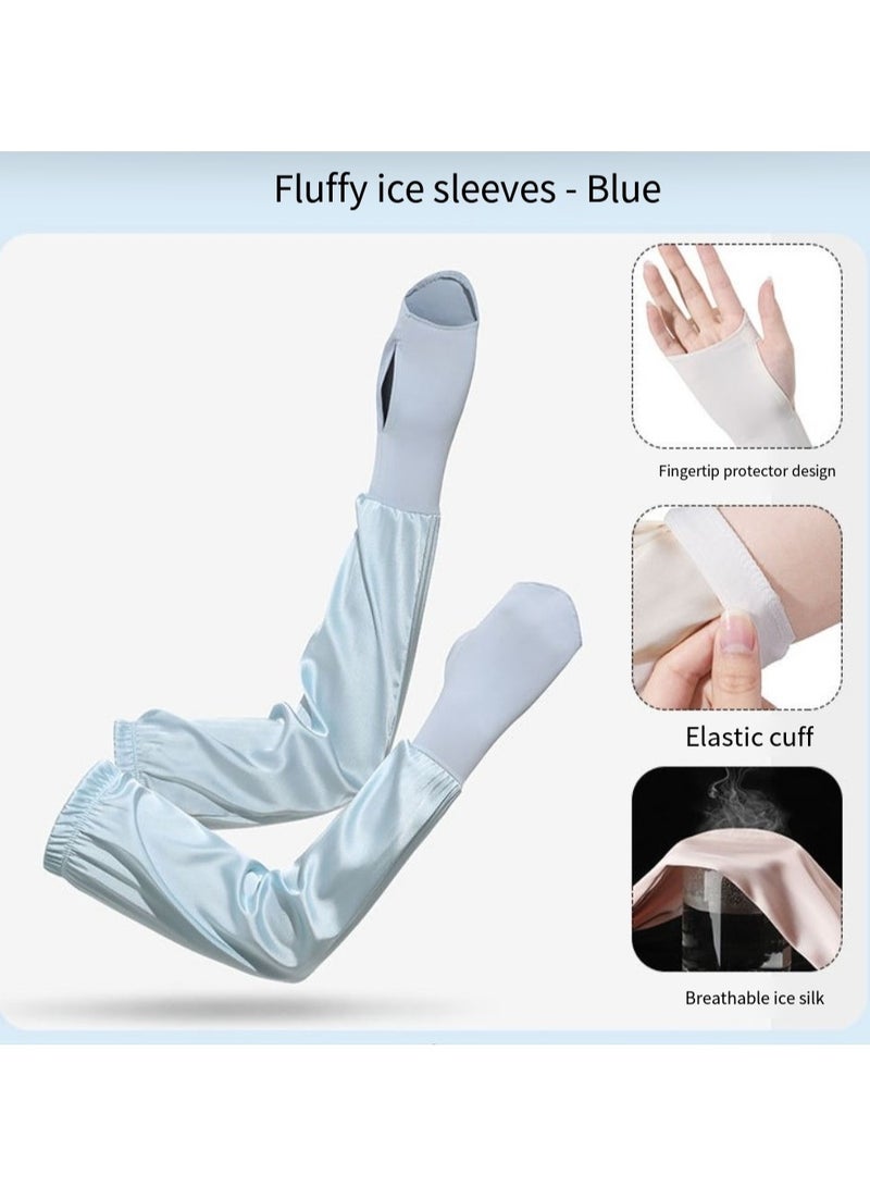 General Sun protection sleeves summer anti-ultraviolet outdoor ice sleeves cycling nylon ice silk women's long sun protection gloves  - Image 1