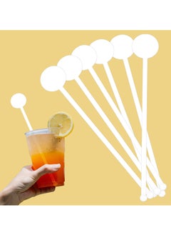 SYOSI 100PCS 7 Inch White Disposable Drink Stirrers, Plastic Coffee Beverage Mixing Rods, Individually Paper Wrapped, Ideal for Home, Wedding, Baby Shower, Party DIY Decorations  - Image 1