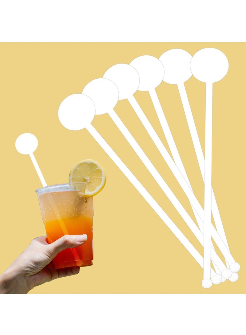 SYOSI 100PCS 7 Inch White Disposable Drink Stirrers, Plastic Coffee Beverage Mixing Rods, Individually Paper Wrapped, Ideal for Home, Wedding, Baby Shower, Party DIY Decorations - Image 1