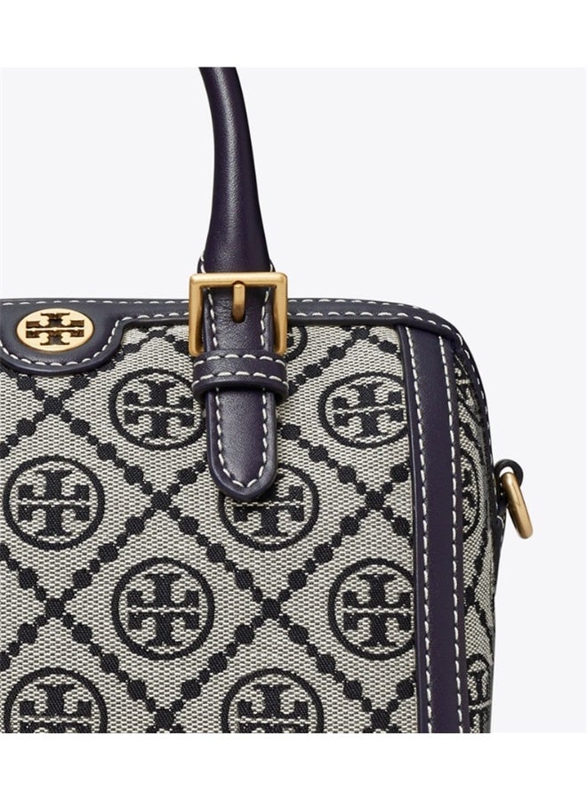 Burch TB Women's T Monogram Jacquard Barrel Petite Bag Tory Navy - Image 4