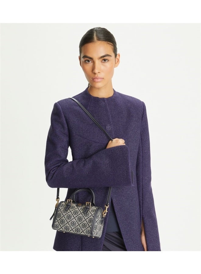 Burch TB Women's T Monogram Jacquard Barrel Petite Bag Tory Navy - Image 2