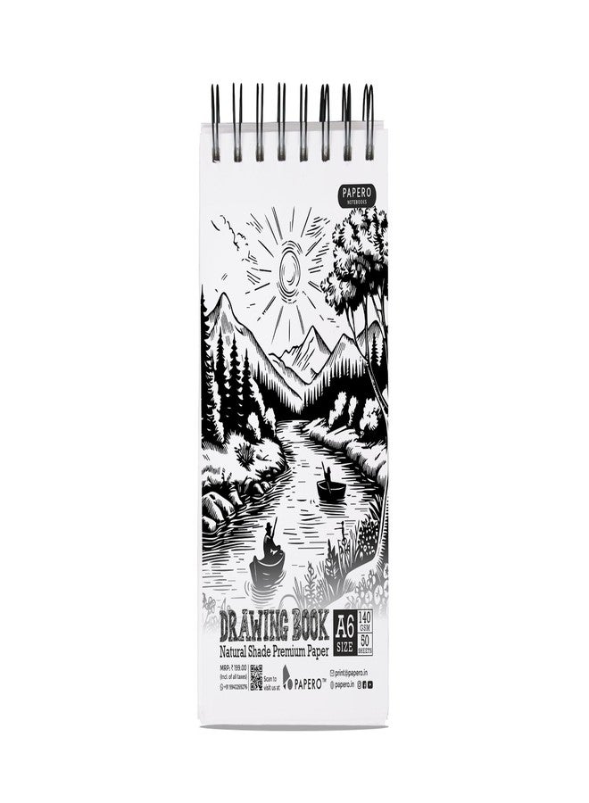 PaperO A6 Sketch/Drawing Book - 140 GSM, 100 Pages/50 Sheets, Metal Wire-O Bound - Perfect for Professional Artists, Architects, Kids, and Adults (10.5 x 14.8 cm) (Pack of 3) - Image 4