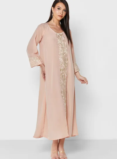 Khizana Embroidered Detail Jalabiya