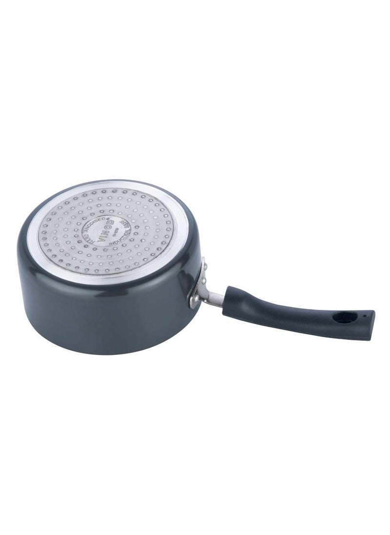 VINOD - Vinod Black Pearl Hard Anodised Saucepan 17 Litre 16 cm 325 mm Thick Easy Pour Spout Bakelite Handle Scratch Proof Induction and Gas Base 2 Year Warranty - Image 1