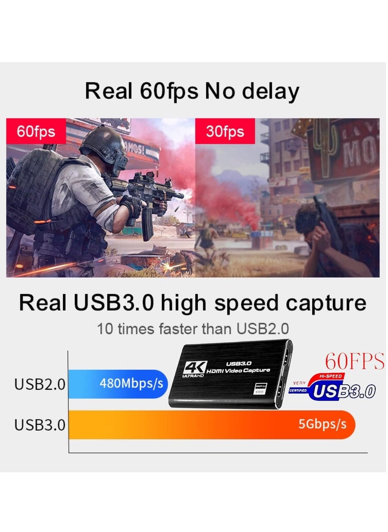 Generic - 1080P 60fps 4K HDMI Game Capture Card Dongle, Live Stream and Record via DSLR Camera, Suitable for Live Streaming and Video Recording - Image 1