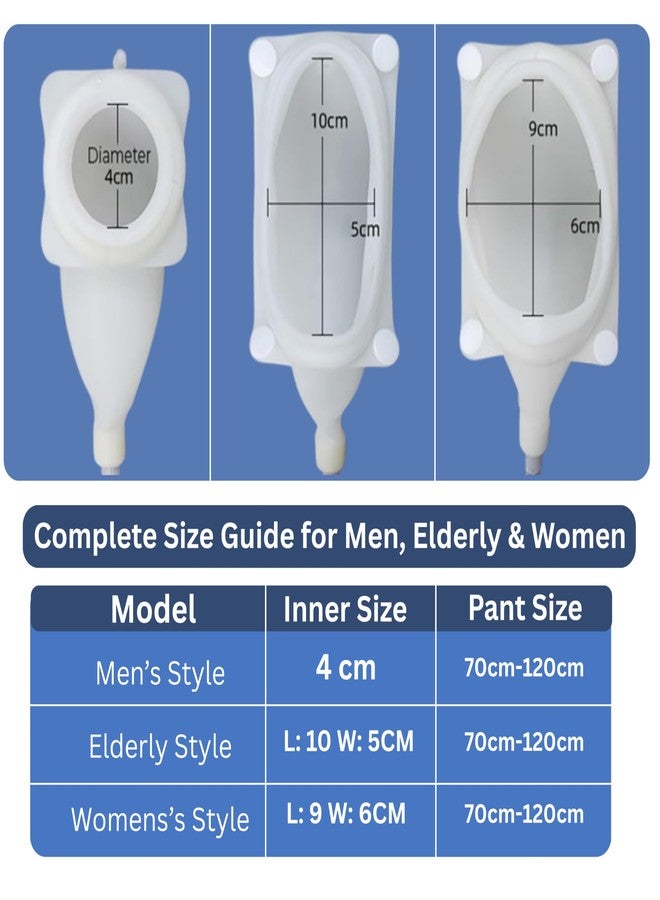OTICA Urine Collector Set For Elderly Men Reusable Urine Bag | 2 x 1000ml & 1 x 2000ml Reusable Pee Bag | Silicone Urine Catcher With Long Tube | Skin Friendly Pant For Indoor & Outdoor Use - Image 4
