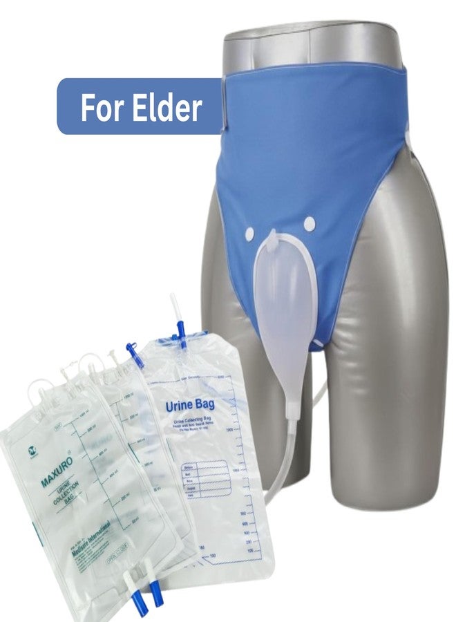 OTICA Urine Collector Set For Elderly Men Reusable Urine Bag | 2 x 1000ml & 1 x 2000ml Reusable Pee Bag | Silicone Urine Catcher With Long Tube | Skin Friendly Pant For Indoor & Outdoor Use - Image 5