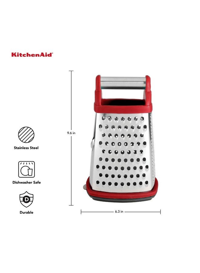 KitchenAid Gourmet Stainless Steel Box Grater, Red - Image 2