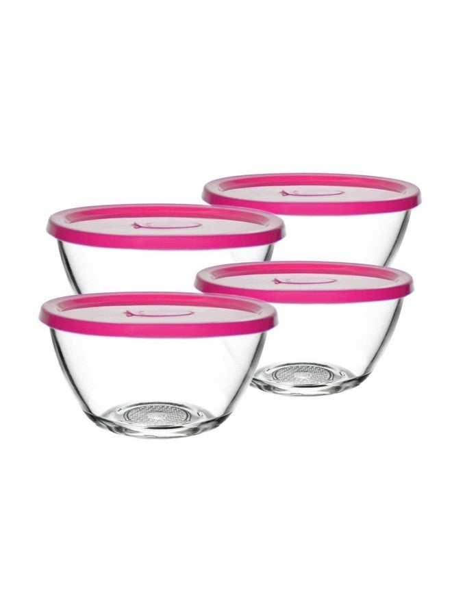 Brezzycloud Set of 8 Glass Mixing Bowl with Lid B16FL - 435ml - Transparent Glass (Set of 8, Lid Color Random) - Image 5