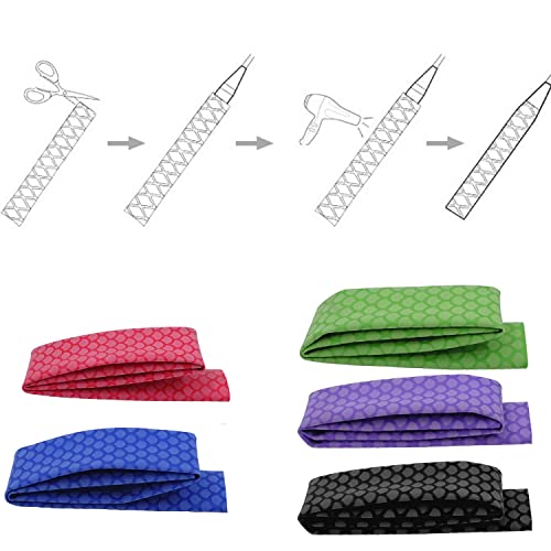 Greatfishing Fish Scale Pattern Heat Shrink Sleeve Wrap Fishing Bulding Handle Cork Rod Grip with Non Slip Waterproof and Insulation 40inch 5 Color 5 Size Choice Durable Repair(Black Diamter:35mm) - Image 3