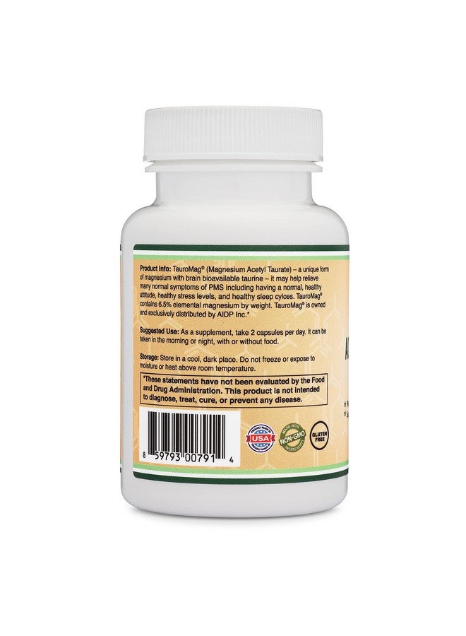 Double Wood Supplements Pplement (Magnesium Acetyltaurate (Tauromag)) Novel And Patented Form Of Magnesium For Pms Mood Swing And Cramp Relief (60 Capsules 350Mg) By Double Wood Supplements - Image 4