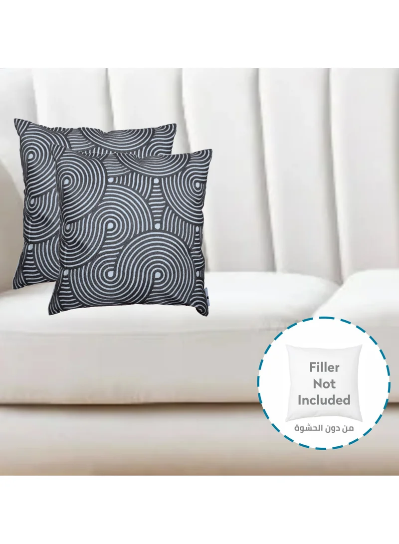 Donetella Cushion Cover,45X45 Cm (18X18 inch) 2-Pcs Decorative Throw Pillowcases Without Filler With Beautiful Abstract Art For Sofa Bed Living Room And Couch, Mid Grey