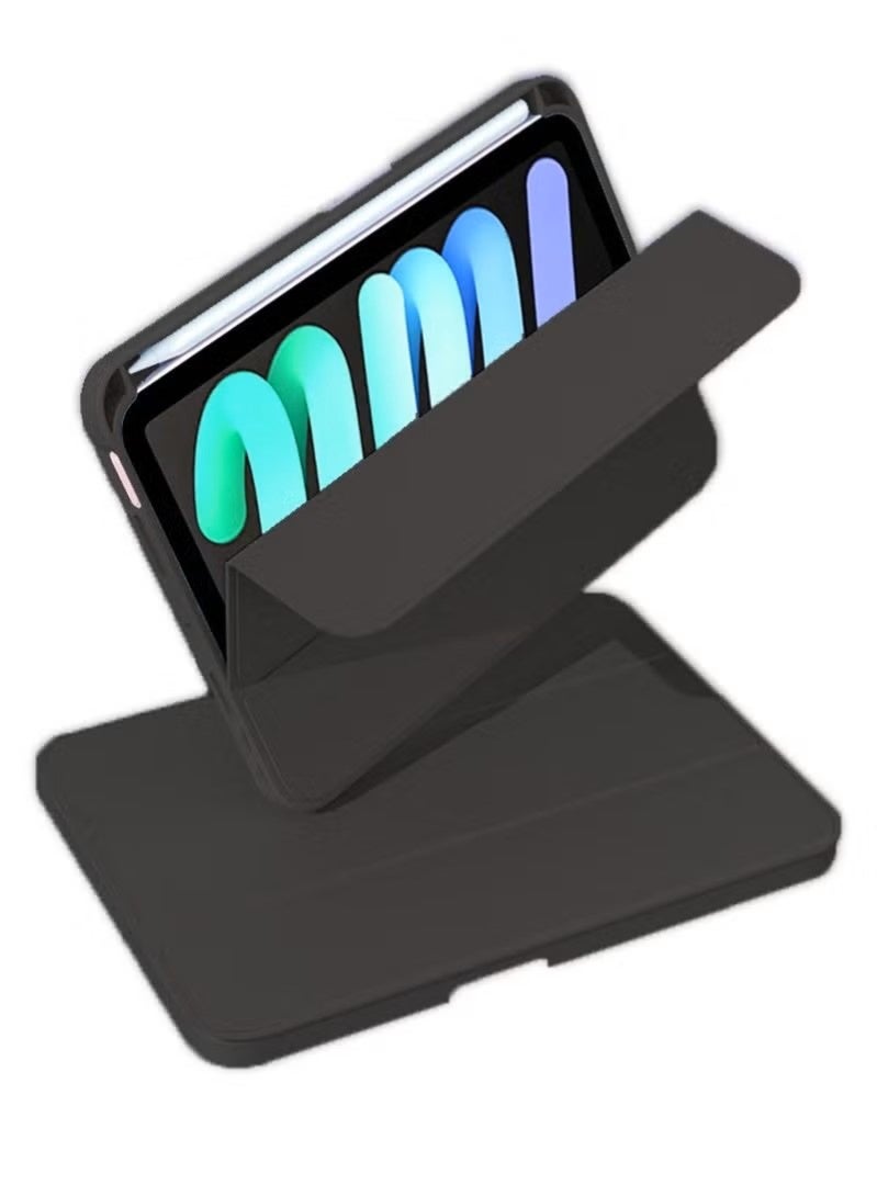 Cat - Cot iPad Mini 7 Cover with Pencil Holder Silicone Smart Folding Case Compatible with Apple iPad Mini 7 2024 8.3 Inch - Black - Image 4