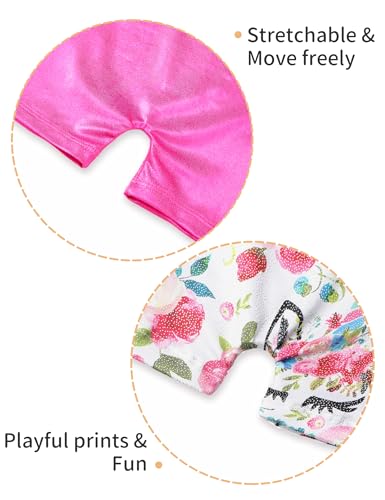 Nokecina Gymnastics Leotards for Girls Two Pack Size 6-7 Years Old Shiny White Rose Dance Outfit Green Pink Bodysuit - Image 5