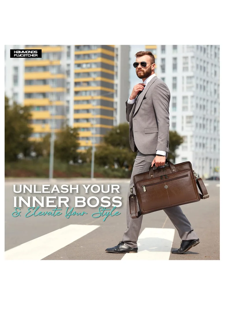 Hammonds Flycatcher  Leather Laptop Western Office Bag For Men,Brushwood-Fits Up To 14/15.6/16 Inch Laptop/Macbook-Laptop Messenger Bag/Side Shoulder With Adjustable Strap| M8C8  | Best Price UAE