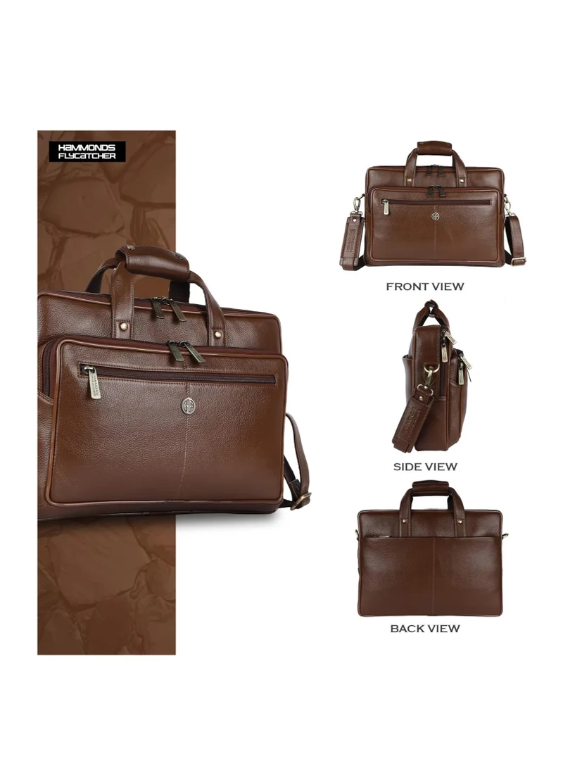 Hammonds Flycatcher  Leather Laptop Western Office Bag For Men,Brushwood-Fits Up To 14/15.6/16 Inch Laptop/Macbook-Laptop Messenger Bag/Side Shoulder With Adjustable Strap| M8C8  | Best Price UAE