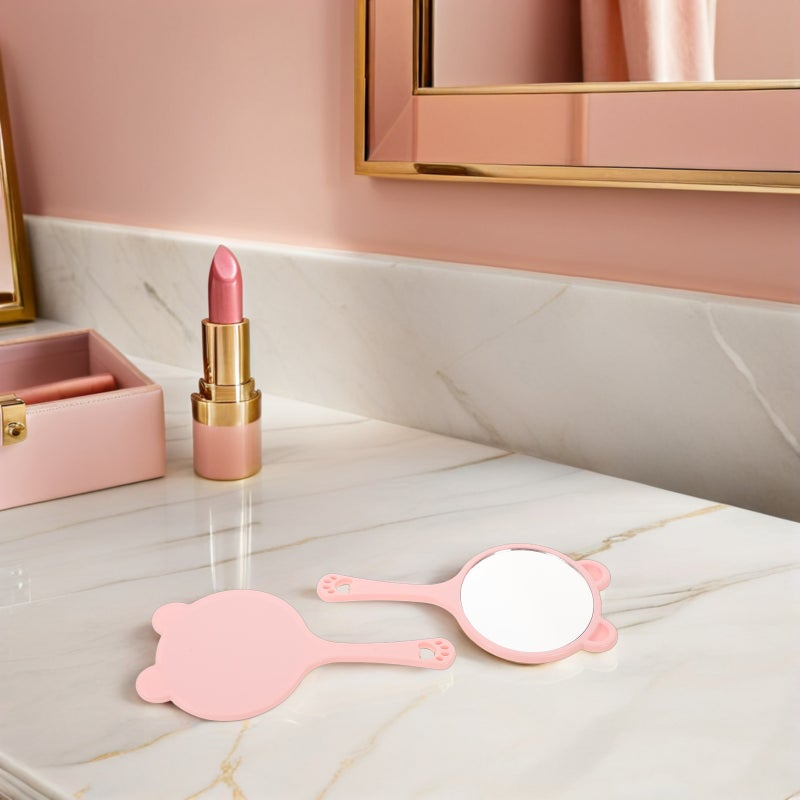 10pcs Cartoon Cat Handheld Makeup Mirror for Women and Girls - Small Round Portable Mirrors with Handle Cute Makeup Tool for Home Office School and Travel - Image 3