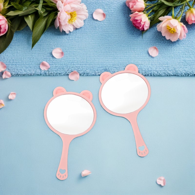 10pcs Cartoon Cat Handheld Makeup Mirror for Women and Girls - Small Round Portable Mirrors with Handle Cute Makeup Tool for Home Office School and Travel - Image 4
