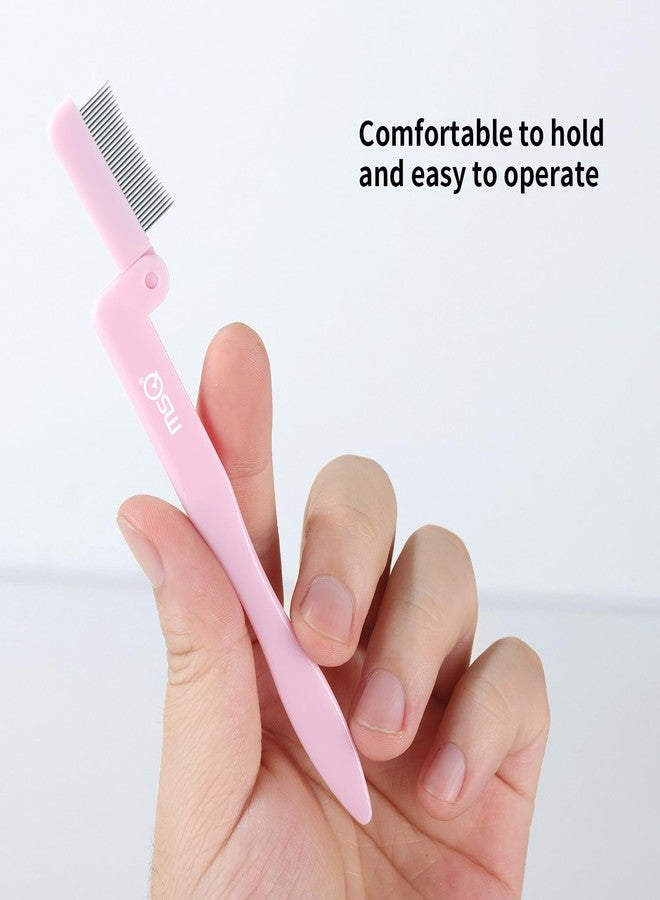 MSQ Eyelash Comb MSQ Eyelash Separator Tool Eyelash Comb Separator Folding Eyelash Brush Separator Lash Comb for Eyelash Makeup Brush Pink(1PCS) - Image 2