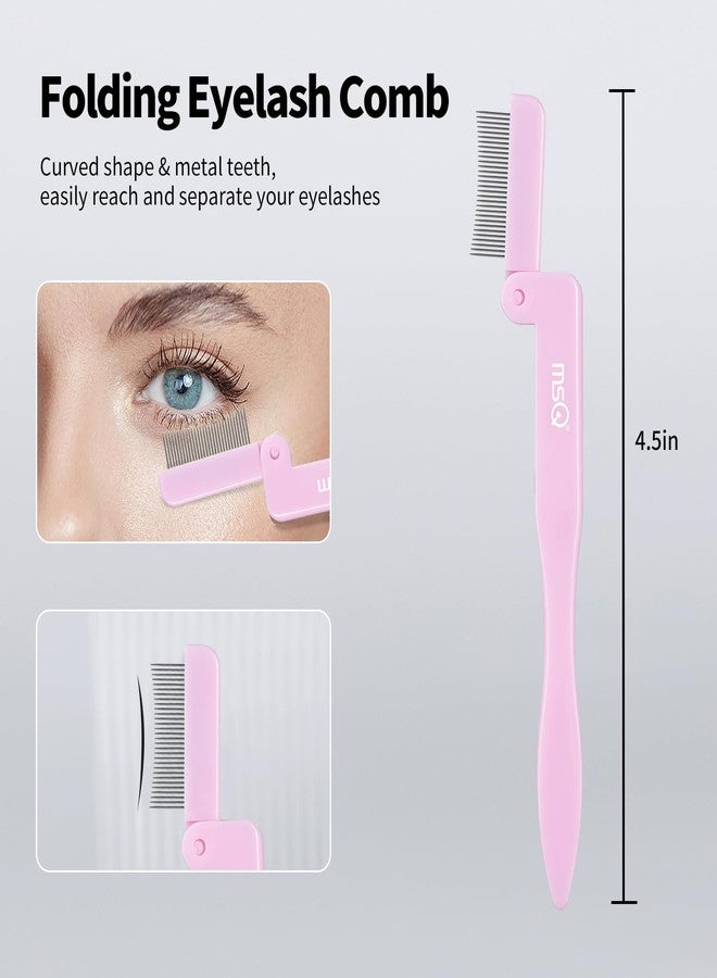 MSQ Eyelash Comb MSQ Eyelash Separator Tool Eyelash Comb Separator Folding Eyelash Brush Separator Lash Comb for Eyelash Makeup Brush Pink(1PCS) - Image 4