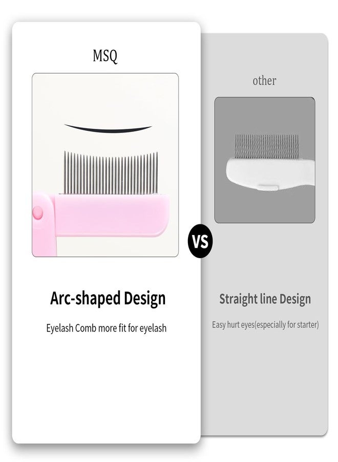 MSQ Eyelash Comb MSQ Eyelash Separator Tool Eyelash Comb Separator Folding Eyelash Brush Separator Lash Comb for Eyelash Makeup Brush Pink(1PCS) - Image 5