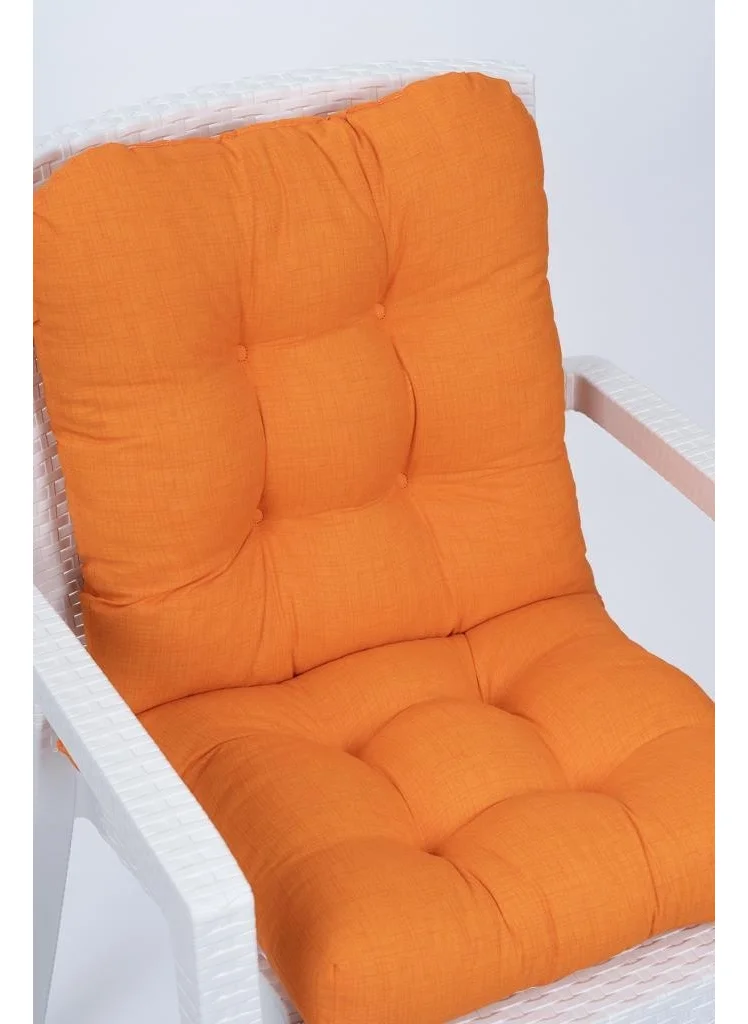 Altın Pamuk Candy Fluffy Orange Chair Cushion with Special Stitching and Lace 43X88 cm