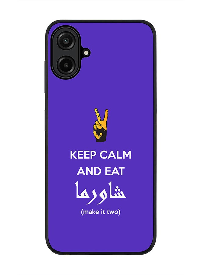 Stylizedd For Samsung Galaxy A07 4G Case,Slim fit Camera Protection, Shockproof Thin Phone cover  - Keep Calm And Eat Shawarma (Blue)