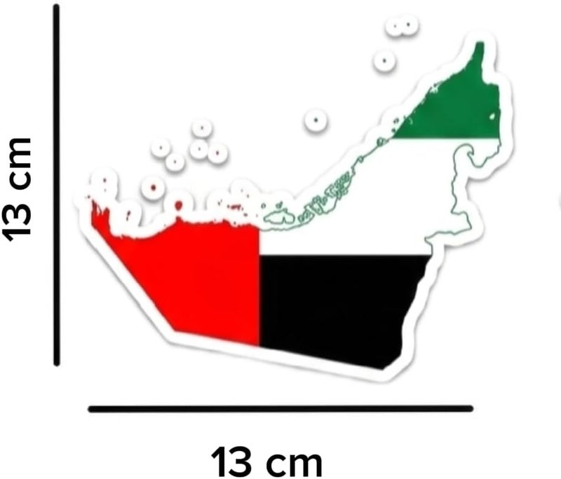 ARS UAE Map Flag Vinyl Sticker, Waterproof Die-Cut Decal for Cars, Laptops and Windows, 13x13 cm, Pack of 2 - Image 2