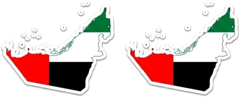 ARS UAE Map Flag Vinyl Sticker, Waterproof Die-Cut Decal for Cars, Laptops and Windows, 13x13 cm, Pack of 2 - Image 1