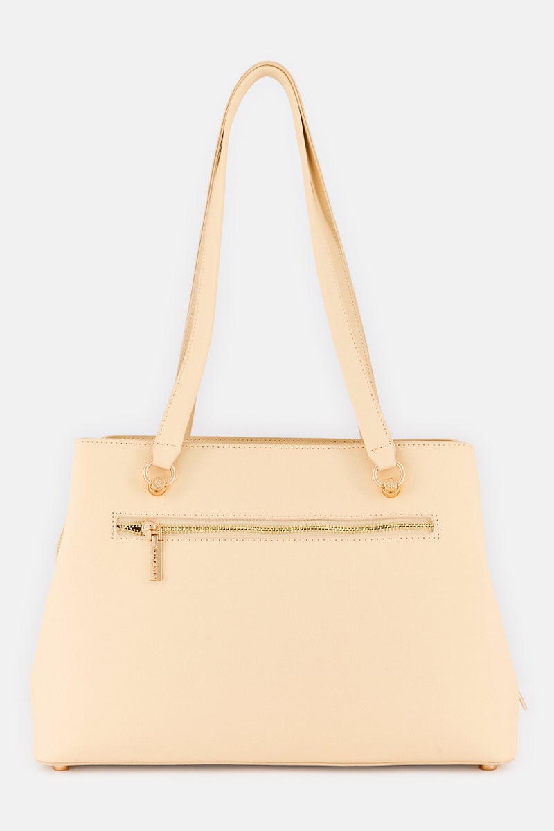 ANNE KLEIN Women Brand Logo Handbag, Beige - Image 2