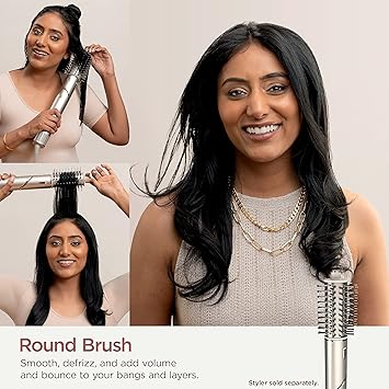 Shark FlexStyle Round Hot Air Brush Attachment for Blow Dryers Hair Styling Tool for Straight Wavy Curly and Coily Hair Stone - Image 5