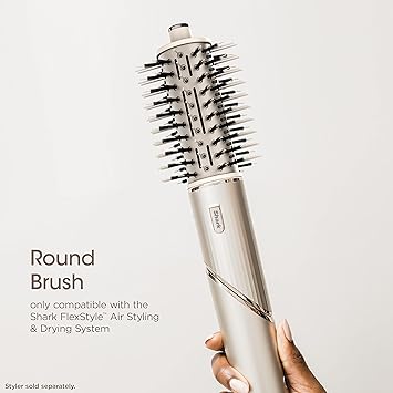 Shark FlexStyle Round Hot Air Brush Attachment for Blow Dryers Hair Styling Tool for Straight Wavy Curly and Coily Hair Stone - Image 2