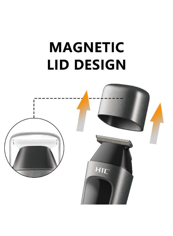 إتش تي سي AT-119 Portable Cordless T-Blade Hair Clipper & Trimmer with LCD Display and Magnetic Lid للرجال - Image 2