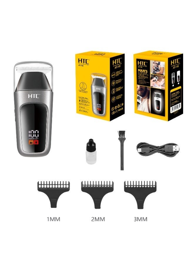 إتش تي سي AT-119 Portable Cordless T-Blade Hair Clipper & Trimmer with LCD Display and Magnetic Lid للرجال - Image 5
