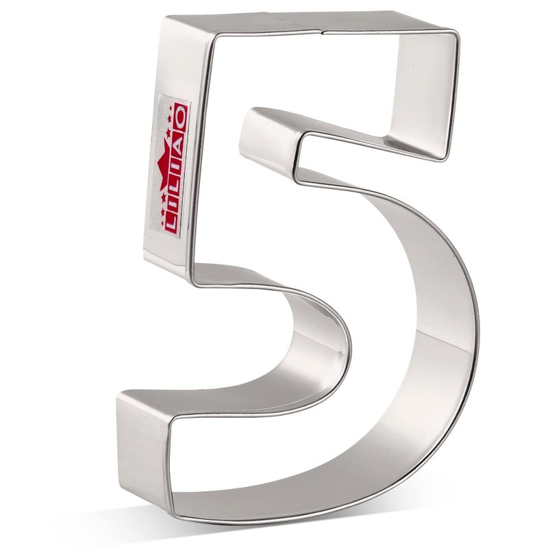 LILIAO Number 5 Cookie Fondant Biscuit Cutter for BirthdayAnniversarySpecial Day  26 x 36 inches  Stainless Steel