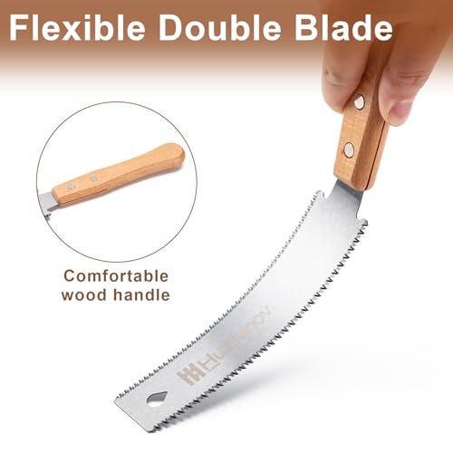 Husfunov Japanese Hand Saw, 6 Inch Pull Saw with Double Edges of 11/17 TPI, SK5 Flexible Blade Handle Wood Saws for Woodworking Tools - Image 3