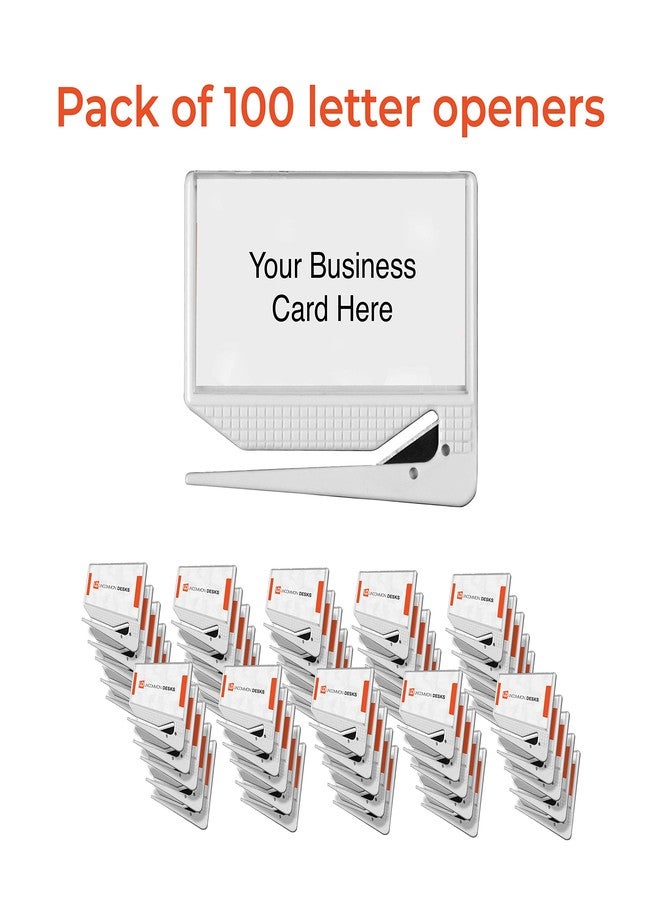 Uncommon Desks Business Card Letter Openers - (100 Pack) (White) Professional Letter Openers with Business Card Insert, Perfect Promotional Item for Business - Image 2